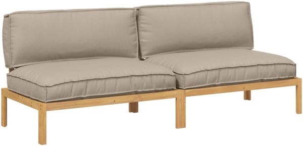 vidaXL Sofa Set mit Kissen Taupe 240 x 80 x 69 cm Massivholz Akazie 3418231