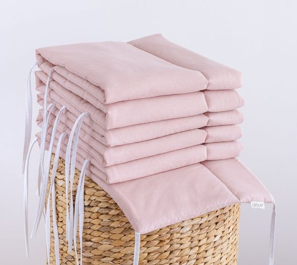 Loolay Bettnestchen BEIGE, GRAU, WEIß, ROSA Babybett BETTUMRANDUNG 420, 360, 210, 180x30cm, (Babynest Babyausstattung Kopfschutz Bettwäsche für Baby, 100% Baumwolle Babybett Bettschutzgitter Umrandung), LOOLAY® - 100% Europäische Stoffe und Kleinserien...