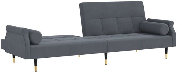vidaXL Schlafsofa mit Kissen Dunkelgrau Samt 351858 Bild 7