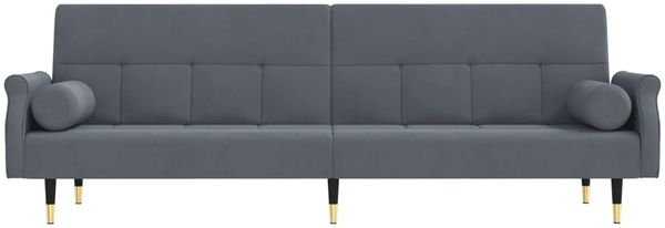 vidaXL Schlafsofa mit Kissen Dunkelgrau Samt 351858 Bild 4