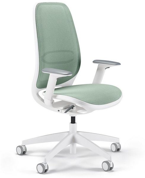 Sedus se:air Ergonomischer Drehstuhl, Bürostuhl, Kunststoff mit Rezyklat-Anteil, 100% Recyclingfähig, Green, 42-55cm, bis 130kg Belastbar