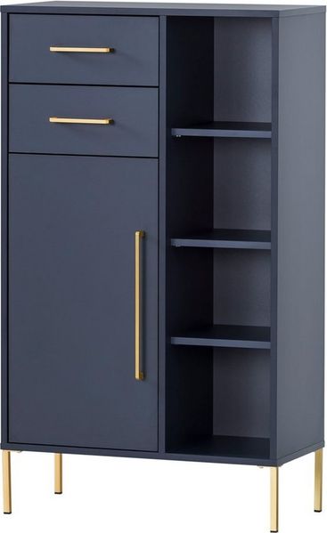Lomadox Highboard KELLA-80, Flur Schrank Garderobe Kommode Highboard blau 67,1x117,4x33,1 cm