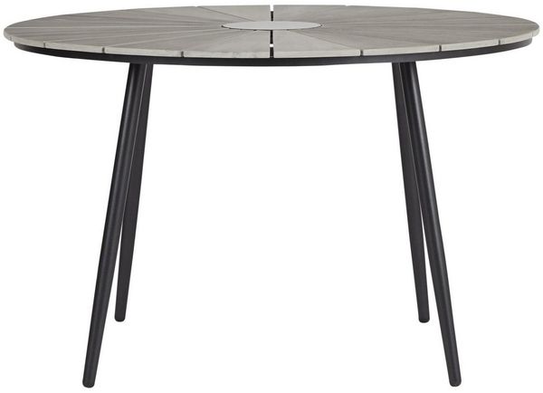 ebuy24 Gartentisch Dance Gartentisch Ø120 cm, schwarz und hellgrau.