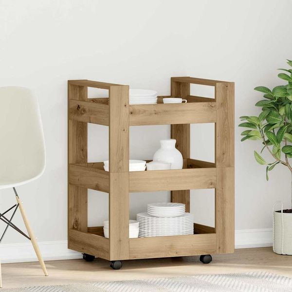 vidaXL Küchentrolley Artisan-Eiche 60 x 45 x 80 cm Holzwerkstoff 862118