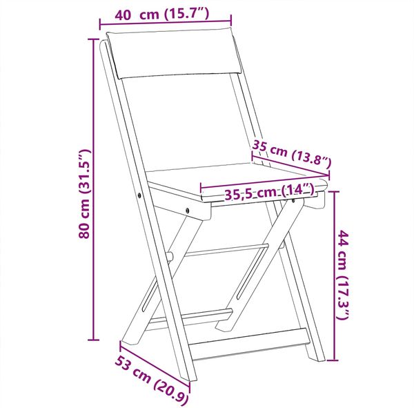 vidaXL Außen Bistro-Stühle 8 pcs Cremeweiß 40 x 53 x 80 cm 3416288 Bild 12