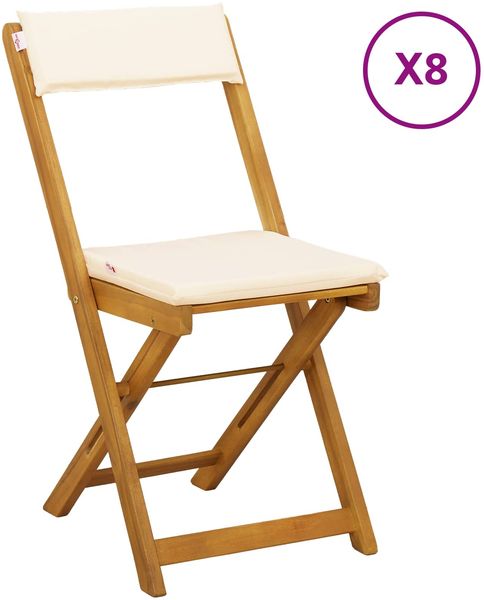 vidaXL Außen Bistro-Stühle 8 pcs Cremeweiß 40 x 53 x 80 cm 3416288 Bild 2