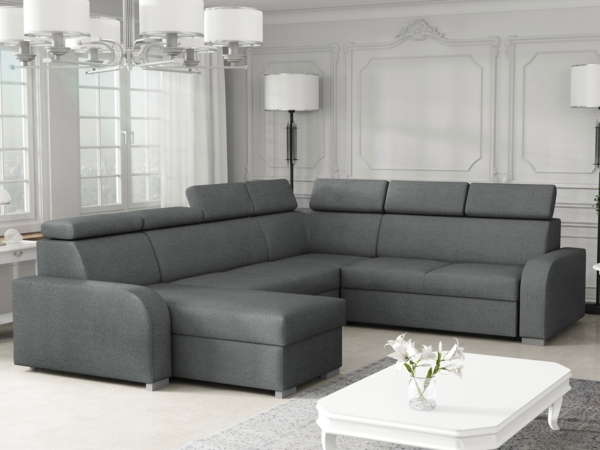 Wohnlandschaft Apollo 2rR2pLC mit Schlaffunktion und Bettkasten (Farbe: Crown 18)