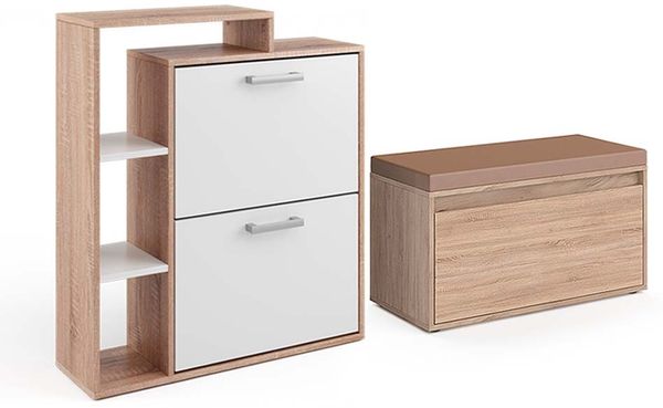 Schuhkipper Orlando Sonoma 2 Teile, mit Sitzbank Vicco