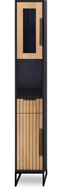 Badhochschrank 30x190cm 'Namibia' Eiche & Mango schwarz
