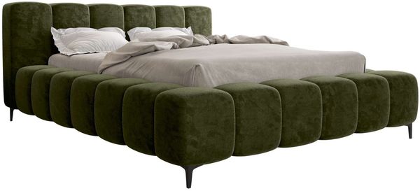 Bett Lucinda - Chenille - olive - 160x200 cm