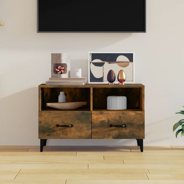 TV-Schrank Räuchereiche 80 x 36 x 50 cm Holzwerkstoff [817492]
