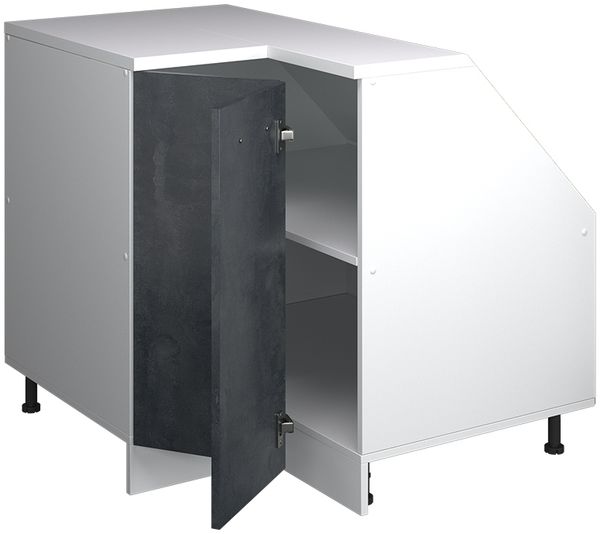 Dachschrägenschrank Eckschrank Rion Schwarz Beton 75.6 x 81.6 cm mit 1 Tür, Schrankkorpus 60 cm Tiefe Vicco Bild 4