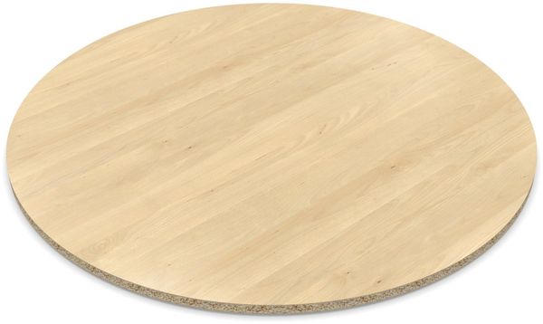 Dekor Spanplatte 19mm Tischplatte rund melaminharzbeschichtet Mandal Ahorn natur mit ABS Kante - Größe 120 x 120 cm - Höhe 1,9 cm - Farbe Mandal Ahorn Natur Bild 3