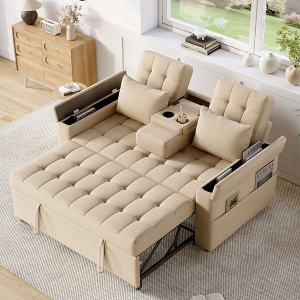 i@home Schlafsofa 2-Sitzer Sofa, mit Stauraum und Verstellbarer Rückenlehne, Vielseitiges Klappsofa