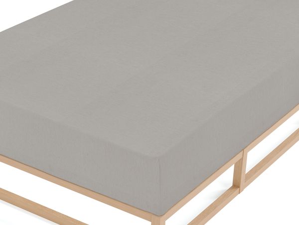 biberna Melange-Flanell Spannbetttuch 0841380 MELANGE UNI, sturmgrau, 1x 140x200 cm - 160x200 cm