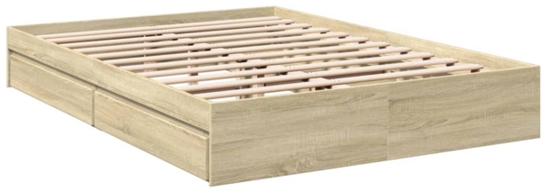 vidaXL Bettgestell mit Schubladen Sonoma-Eiche 160x200cm Holzwerkstoff 3280645 Bild 2