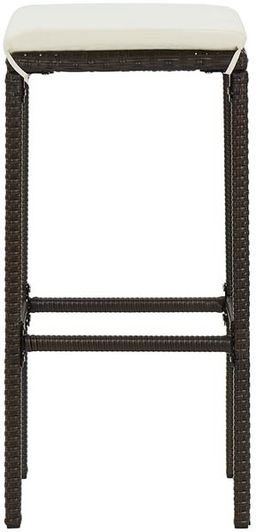 vidaXL Barhocker mit Kissen 3 Stk. Braun Poly Rattan 313442 Bild 5