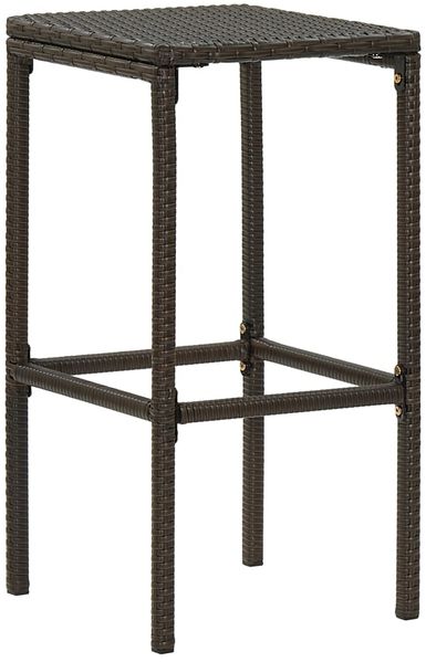 vidaXL Barhocker mit Kissen 3 Stk. Braun Poly Rattan 313442 Bild 3
