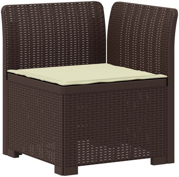 vidaXL 1-Sitzer Garten-Sofa mit Kissen Rattan-Look PP Braun 8011820