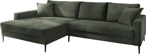 Trends by HG Ecksofa Summer L-Form, in Cord-Stoff mit Metallfuß Bild 3