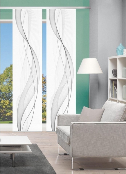 Vision S Schiebegardine 2ER SET HEIGHTS, Paneelwagen (2 St), halbtransparent, HxB: 260x60, Schiebevorhang 2er Set Digitaldruck