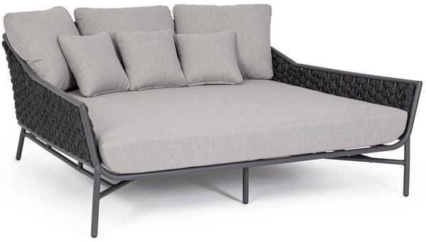 Gartendaybed Lyverdi aus Aluminium, modern gepolstert, anthrazit, Outdoor geeignet