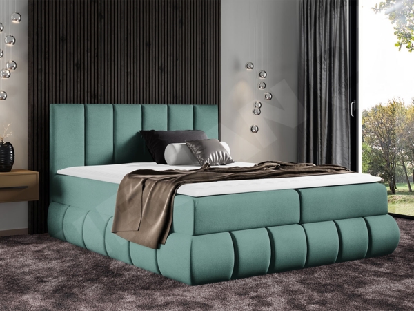 Boxspringbett Murkat, Petrol, 200x200 cm Bild 2