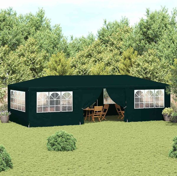 vidaXL Profi-Partyzelt mit Seitenwänden 4×9 m Grün 90 g/m² 48540