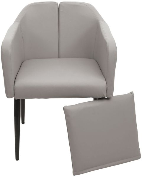Esszimmerstuhl HWC-H93, Küchenstuhl Lehnstuhl Stuhl ~ Kunstleder taupe-grau Bild 2