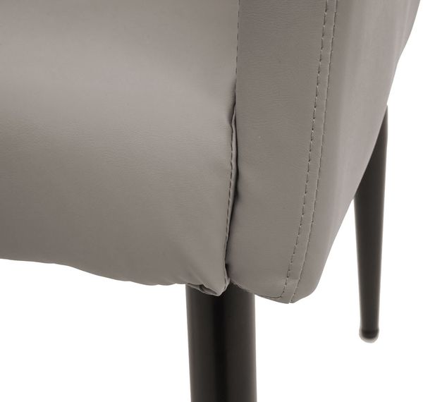 Esszimmerstuhl HWC-H93, Küchenstuhl Lehnstuhl Stuhl ~ Kunstleder taupe-grau Bild 6