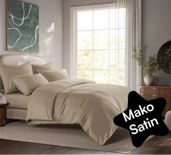 Seralino Bettwäsche Mako Satin Bettwäsche (100% Bio Baumwolle) mit Kissenbezug, 3 teilig, Fairtrade/ GOTS zertifiziert, uni Bettwäsche Set mit Reißverschluss