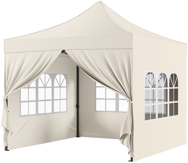 STEELSØN 'Rynara' Pavillon 3x3 m, beige, wasserdicht, stabil und UV-beständig, Faltpavillon 3-fach höhenverstellbar, Gartenpavillon mit 4 Seitenteilen, Pop Up Pavillon inkl. Tragetasche Bild 9
