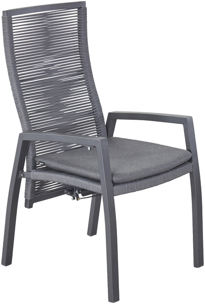 7011 Gartenstuhl, inkl. Sitzkissen Fb. Sooty Gestell Aluminium anthrazit