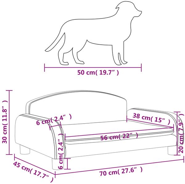 vidaXL Hundebett Braun 70x45x30 cm Stoff Bild 7