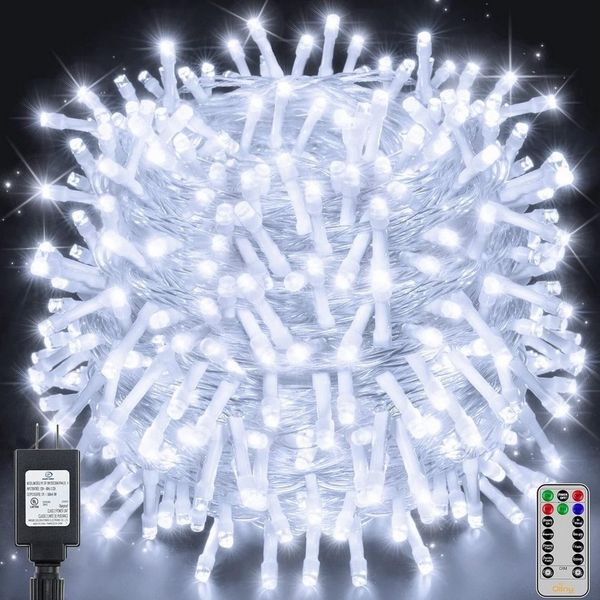 Ollny LED-Lichterkette, 600-flammig, 60m LED vielseitige Beleuchtung, 8 Modi, 4 Helligkeitsstufen.