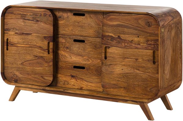 Sideboard Sheesham 134x40x75 hellbraun lackiert MAILAND #101