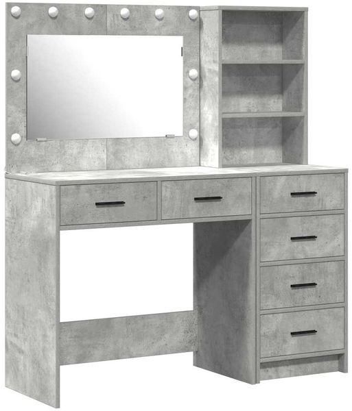 vidaXL Schminktisch mit Regal Grau 78,5 x 41 x 135 cm Holzwerkstoff 3334194 Bild 2