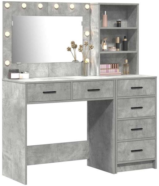 vidaXL Schminktisch mit Regal Grau 78,5 x 41 x 135 cm Holzwerkstoff 3334194 Bild 3