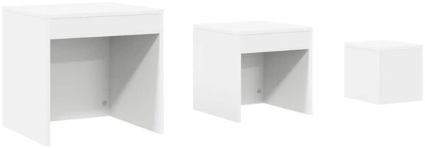 Couchtische, Sofatische 3-tlg. Weiß Holzwerkstoff