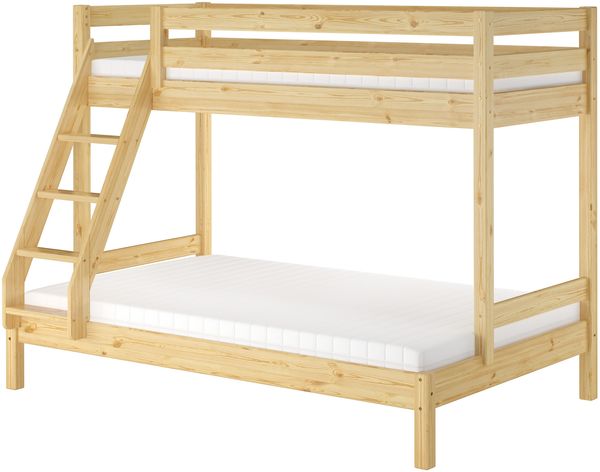 Erst-Holz Etagenbett L-Form Buche natur 90x200
