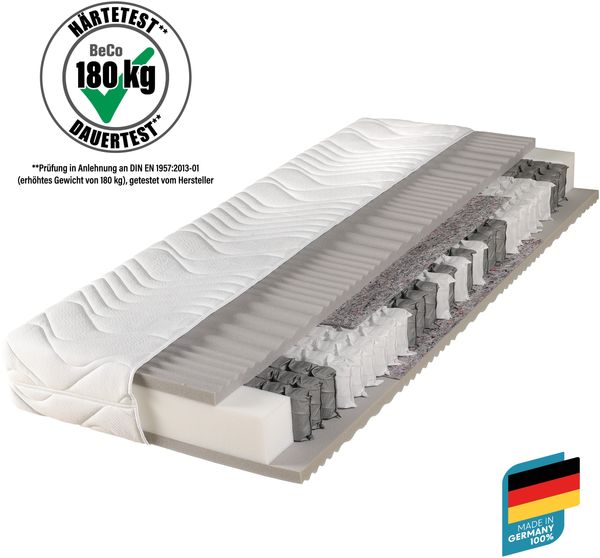 Federkernmatratze Maxima Plus, Beco, 22 cm hoch Größe 120 x 200 cm Härtegrad H3 (80 kg - 120 kg)