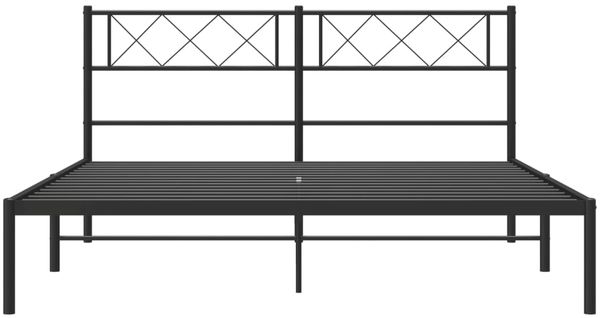 vidaXL Bettgestell mit Kopfteil, Metall, Schwarz, 120x190 cm Bild 4