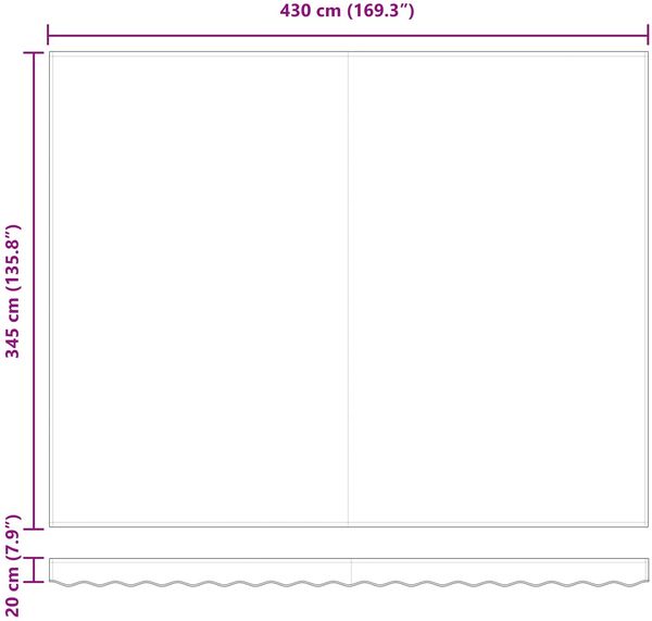vidaXL Ausziehbare Markise Grün und Gelb 450 x 350 cm 3331183 Bild 12