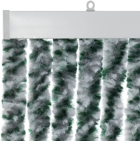 Moritz Flauschvorhang aus Chenille 90 x 200 cm weiss/silber/grün meliert Türvorhang als Fliegenschutz Insektenschutz für Camping Wohnwagen Bild 4