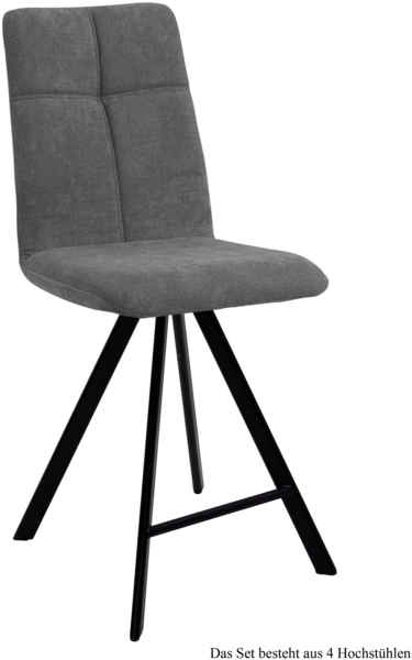 Thekenstuhl drehbar (4er-Set) Drucill 47x109x60 Schwarz/Grau