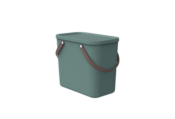 Rotho Albula Aufbewahrungsbox 25l mit Deckel, Kunststoff (PP recycelt), grün, 25l (40.0 x 23.5 x 34.0 cm)
