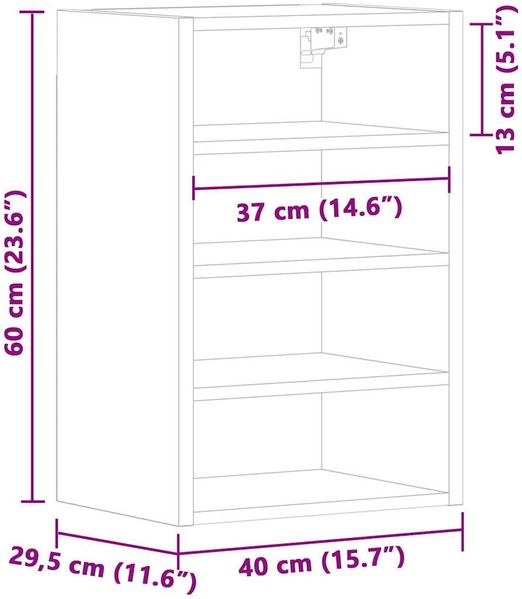 vidaXL Hängeschrank Riga Artisan-Eiche 40x29,5x60 cm Holzwerkstoff 854183 Bild 10