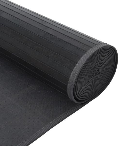 vidaXL Teppich Rechteckig Grau 100x1000 cm Bambus 376970 Bild 5