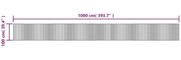 vidaXL Teppich Rechteckig Grau 100x1000 cm Bambus 376970 Bild 8
