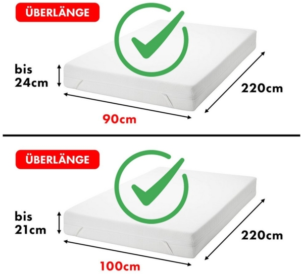 Jacobson Spannbettlaken BOXSPRING & ÜBERLÄNGE aus 100% Baumwolle, für hohe & lange Matratzen, Jersey Bettlaken 160 g/m², OEKO-TEX® Bild 3